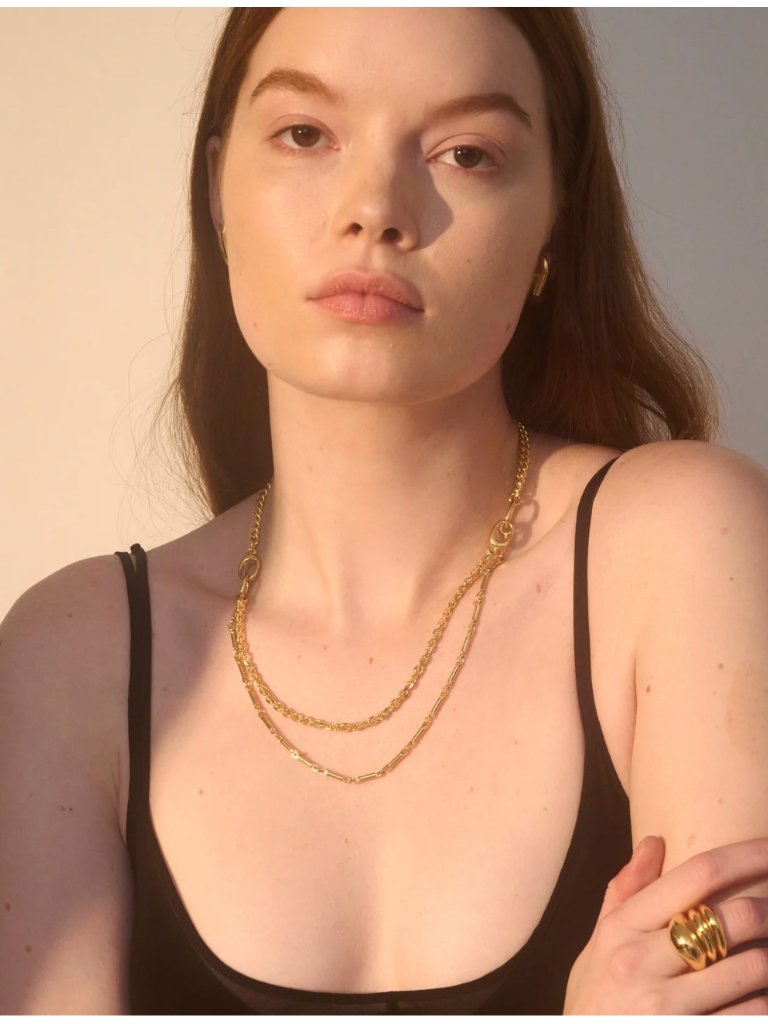 Lady Grey Super Triplet Convertible Gold Chain Necklace